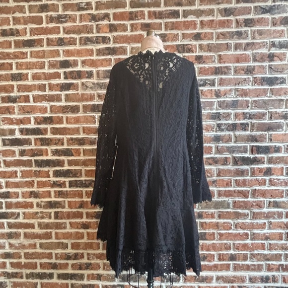 Double Ruffle Lace Dress in Black - Picture 14 of 15